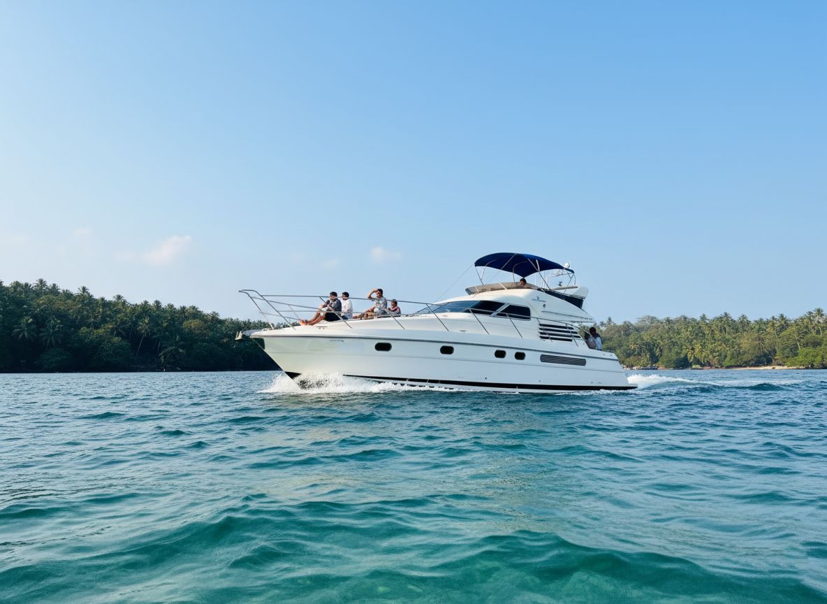 Blue Diamond luxury yacht in Goa with flybridge